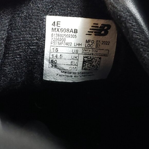 New Balance Mens Size 15 4E Cross Trainer Shoes Black 608v5 - Picture 9 of 9